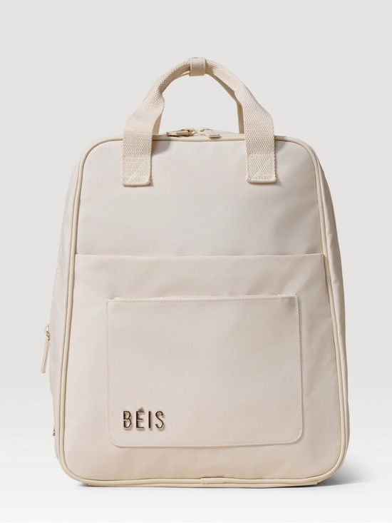 BEIS Handbags - BEIS Cream Minimalist Backpack Tote